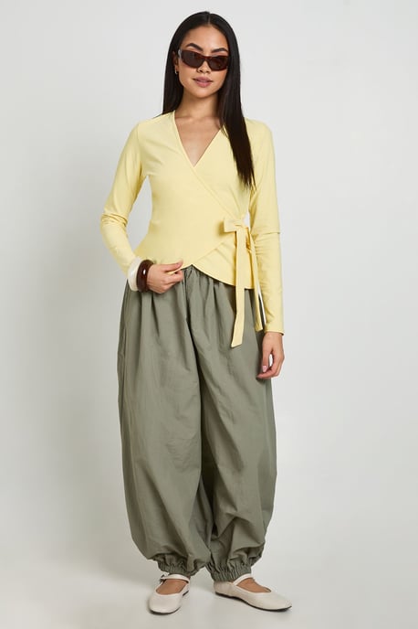 Wrap Front Tie Waist Top - Image 3