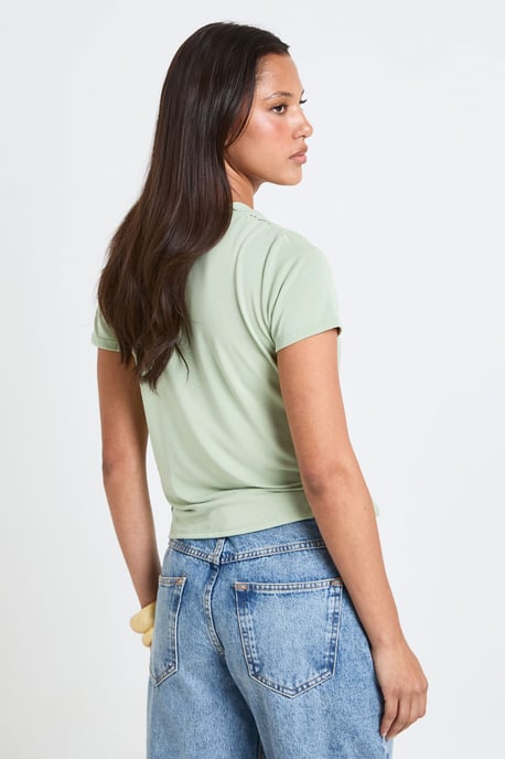 Modal Deep Drape Short Sleeve Top - Image 2