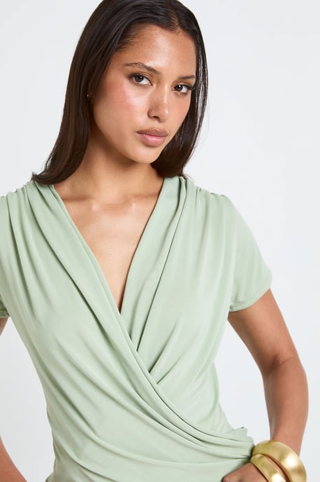 Modal Deep Drape Short Sleeve Top - Image 4