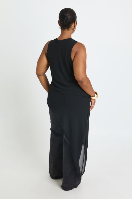 Plus Layered Asymmetric Hem Longline Top - Image 2