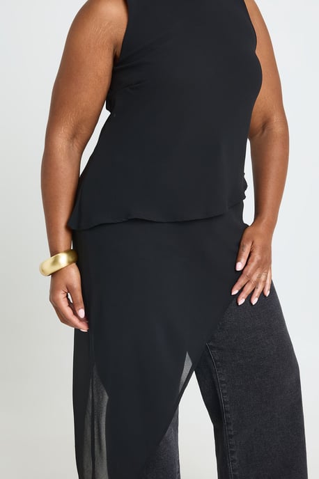 Plus Layered Asymmetric Hem Longline Top - Image 4