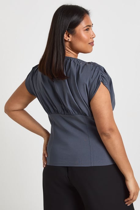 Plus Cinched Waist Ruched Detail Top - Image 2