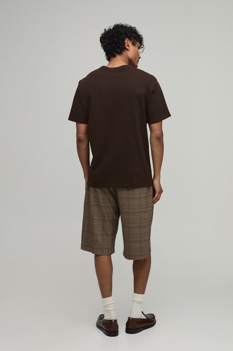 Tailored Check Wide Leg Pleat Front Suit Shorts - Image 2