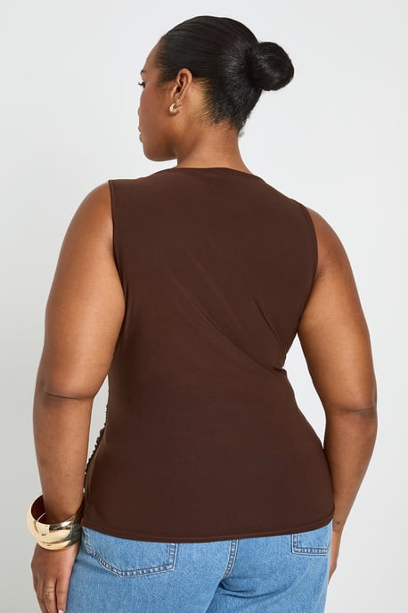 Plus Keyhole Ruched Detail Strappy Top - Image 2