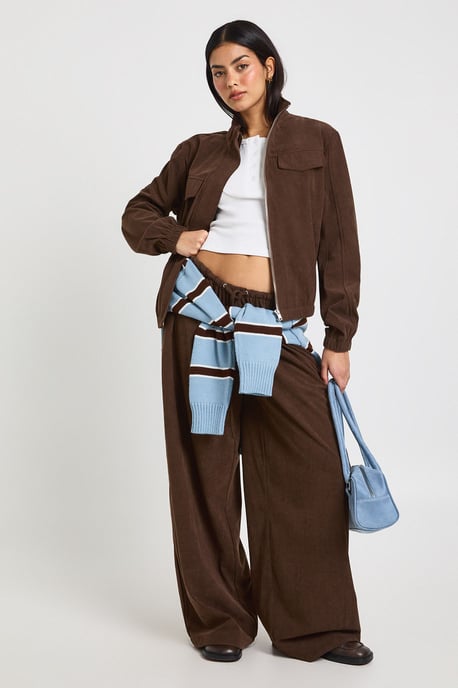 Cord Funnel Neck Tracksuit Top - Image 3
