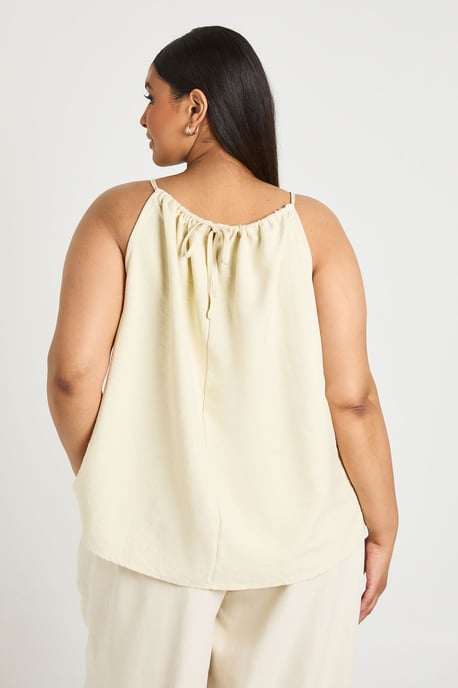 Plus Peached Beaded Halter Neck Floaty Top - Image 2