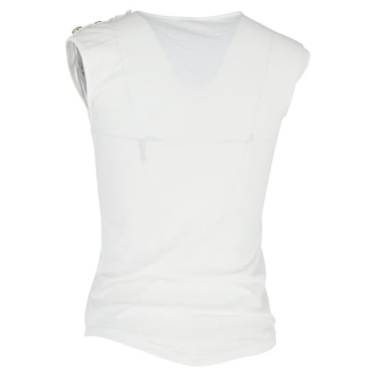 Balmain Logo Print Tank Top in White Cotton - Image 3
