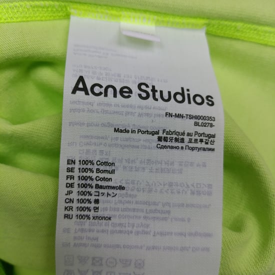 Acne Studios Erin Stamp T-shirtjurk van katoen in neon groen - Image 2