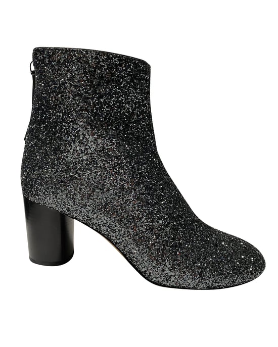 Isabel Marant Ritza Glitter-coated Ankle Boots in Glitter Silver - Image 1
