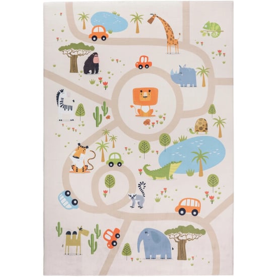 Muratap Kindervloerkleed safari multi wasbaar antislip- 60x180 cm - Image 1