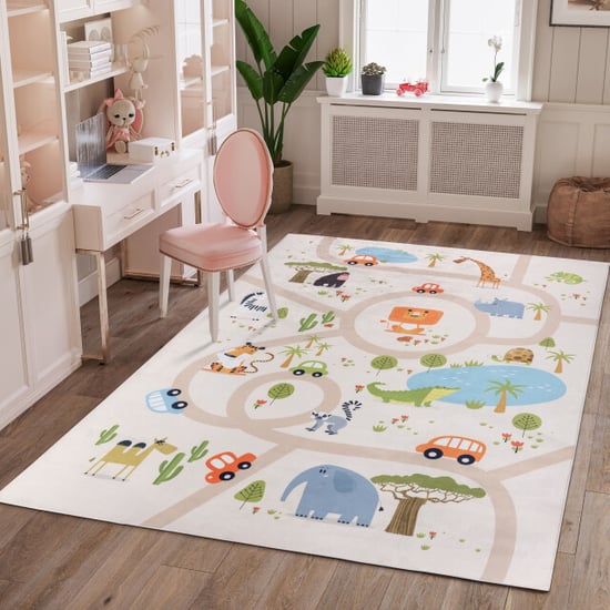 Muratap Kindervloerkleed safari multi wasbaar antislip- 60x180 cm - Image 3