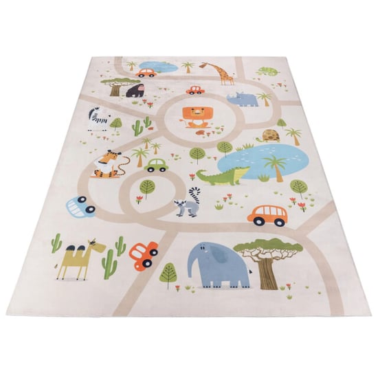 Muratap Kindervloerkleed safari multi wasbaar antislip- 60x180 cm - Image 5