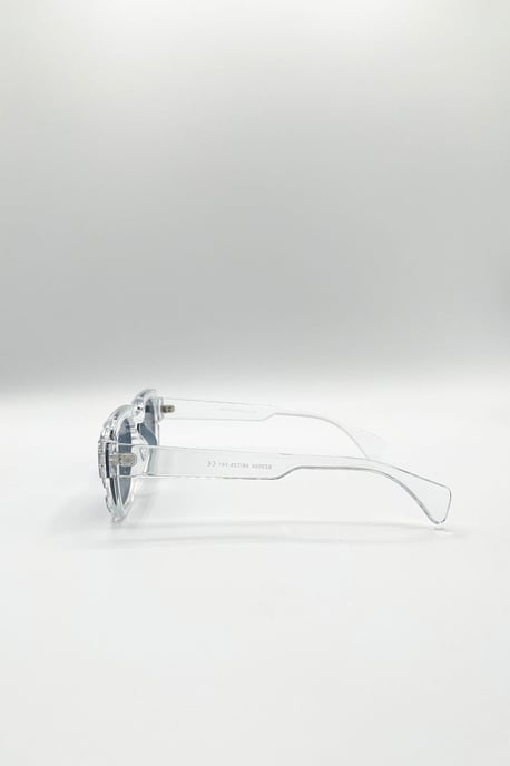 Angular Wayfarer Sunglasses In Clear - Image 4