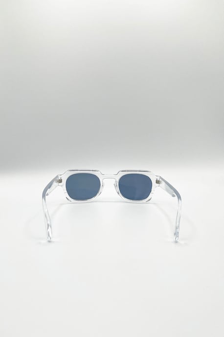 Angular Wayfarer Sunglasses In Clear - Image 5