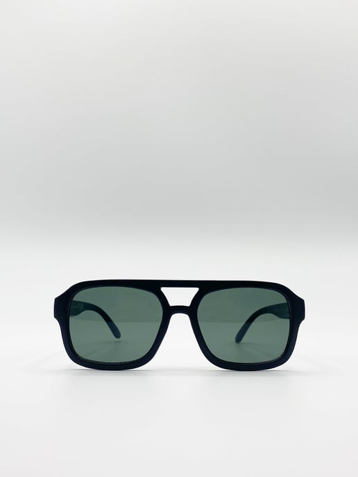 Navigator Retro Style Plastic Frame Sunglasses - Image 1