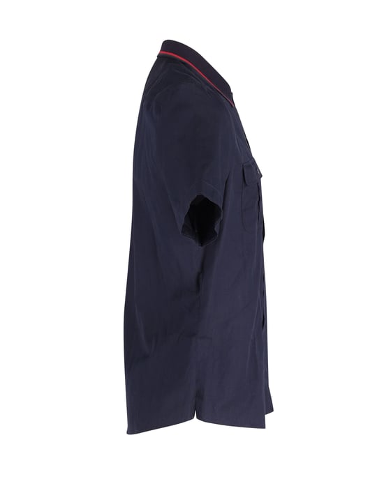 Gucci Striped Collar Shirt in Navy Blue Cotton - Image 2