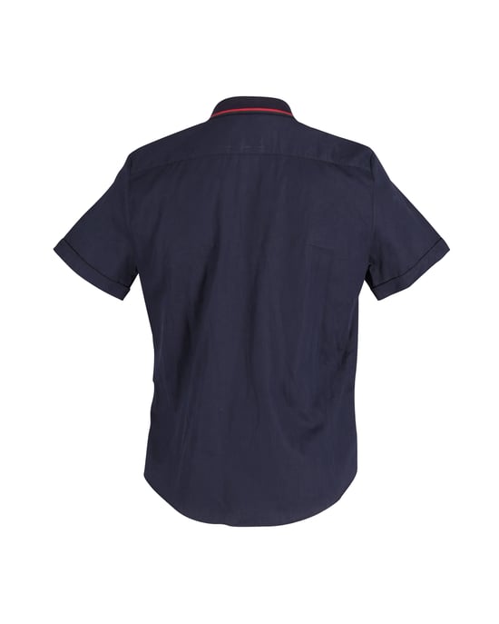 Gucci Striped Collar Shirt in Navy Blue Cotton - Image 3