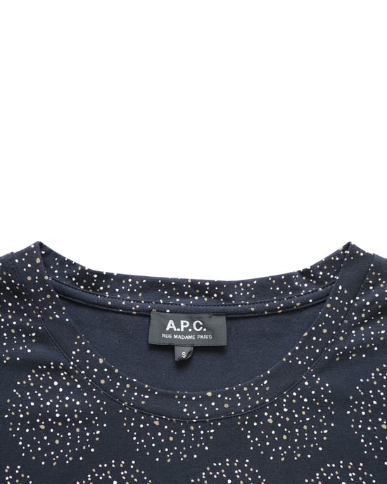 A.P.C. Prickig kortärmad t-shirt i svart bomull med rund hals - Image 3