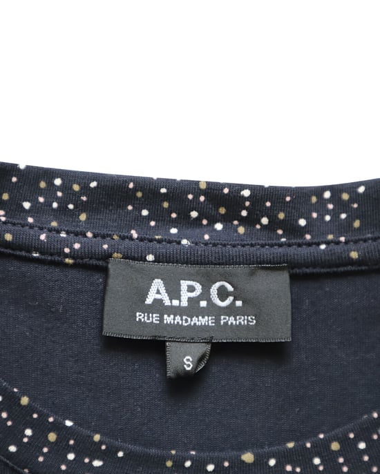A.P.C. Prickig kortärmad t-shirt i svart bomull med rund hals - Image 4