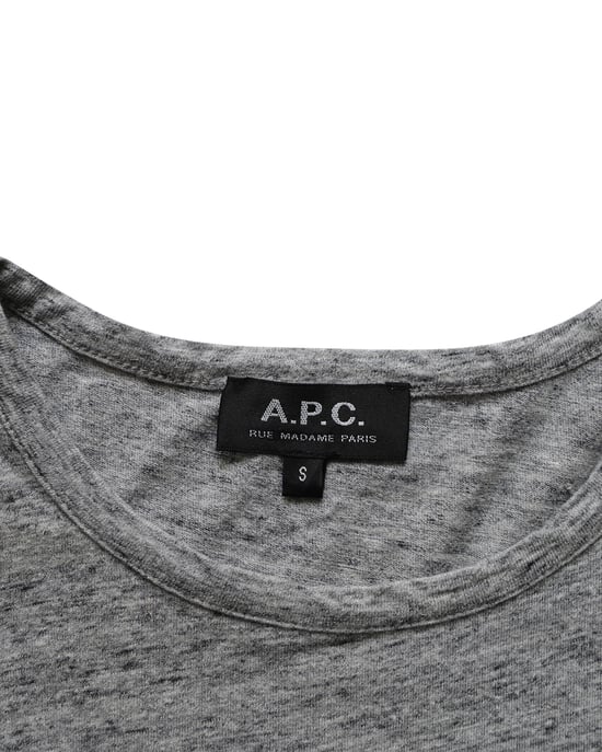 A.P.C. Kortärmad t-shirt med rund hals i grå bomull - Image 3
