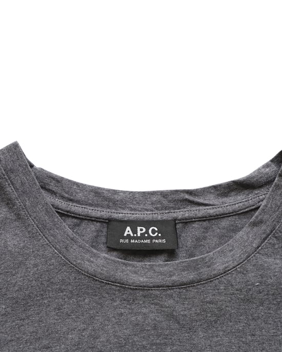 A.P.C. Kortärmad t-shirt med rund hals i grå bomull - Image 3