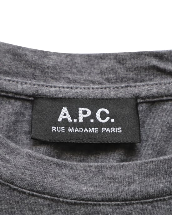 A.P.C. Kortärmad t-shirt med rund hals i grå bomull - Image 4