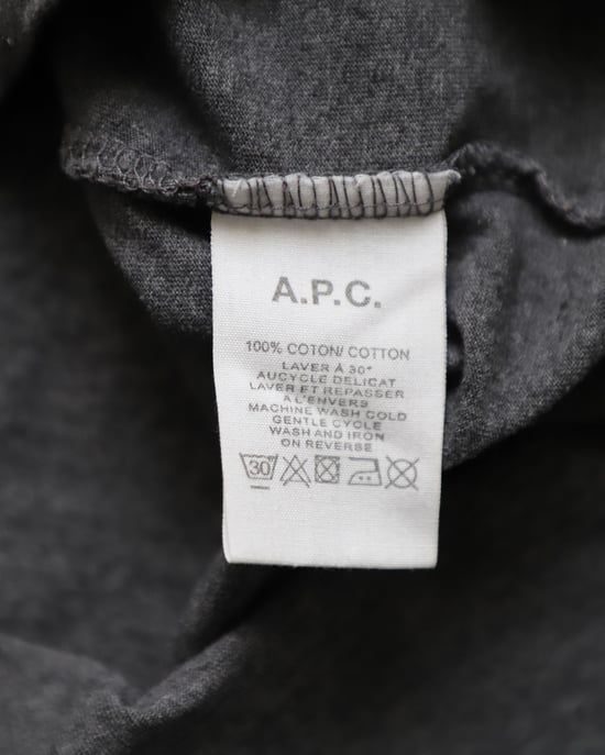 A.P.C. Kortärmad t-shirt med rund hals i grå bomull - Image 6
