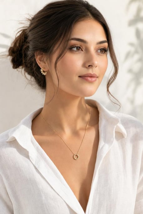 Pearl Vine Hoop Earrings in Gold - Image 2