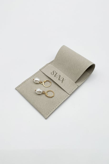 Baroque Pearl Earrings in Gold - Image 1