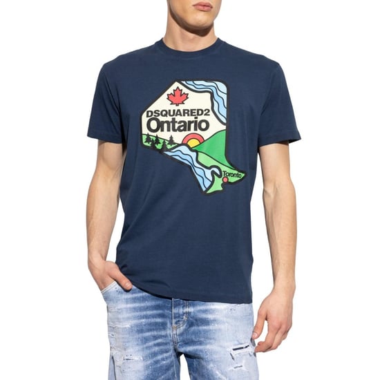 DSquared2 Unisex Ontario Logo T-shirt voor volwassenen (Marineblauw) - Image 2