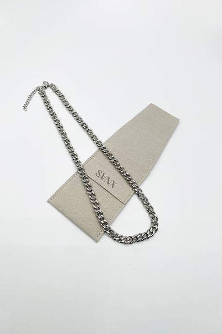 Woven Chain Necklace in Silver - Image 1