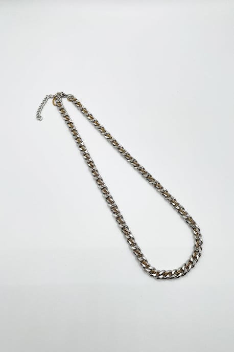 Woven Chain Necklace in Silver and Gold - Image 4