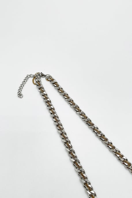 Woven Chain Necklace in Silver and Gold - Image 5