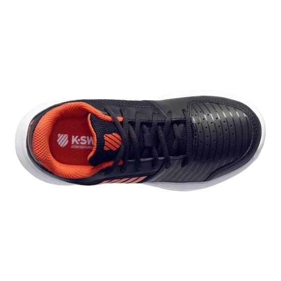 K-Swiss Court Express Omni leren tennisschoenen voor dames (Zwart/Oranje) - Image 3