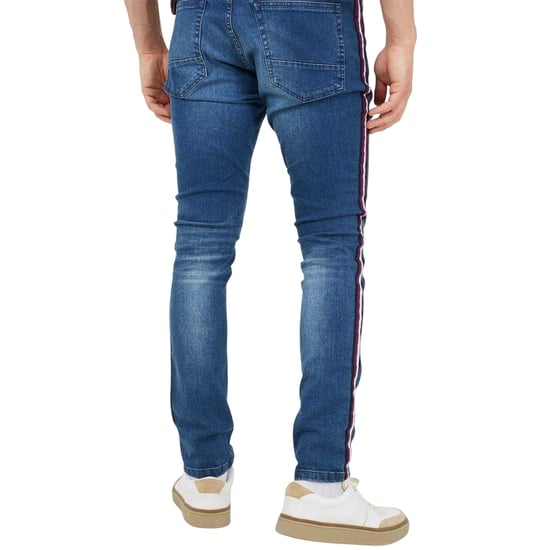 Brave Soul Herenjeans met contrasterende strepen en afwerkband (Lichtblauw) - Image 2