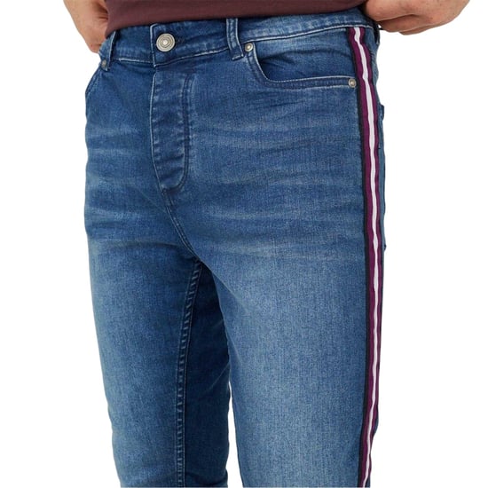 Brave Soul Herenjeans met contrasterende strepen en afwerkband (Lichtblauw) - Image 3