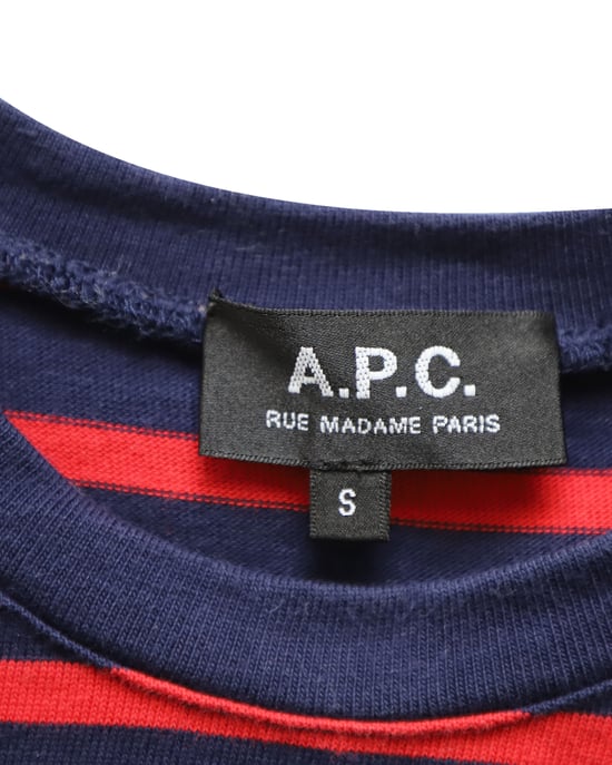 A.P.C. Randig T-shirt i röd bomull - Image 4