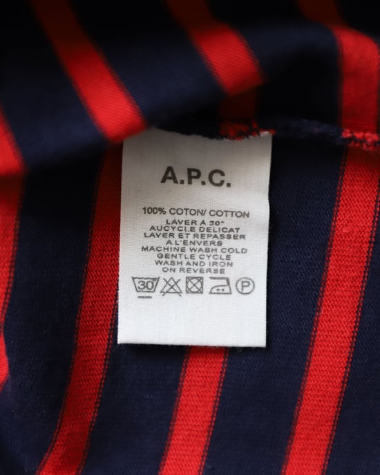 A.P.C. Randig T-shirt i röd bomull - Image 5