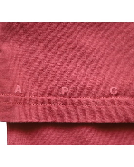 A.P.C. Ärmficka Kortärmad Rundringad T-shirt i Röd Bomull - Image 5