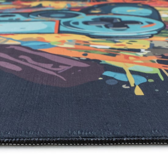 Muratap Kindervloerkleed gaming graffiti blauw multi wasbaar antislip- 60x180 cm - Image 3