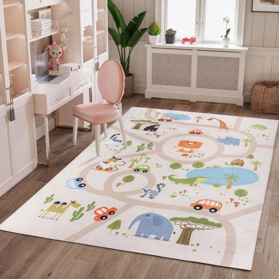 Muratap Kindervloerkleed safari multi wasbaar antislip- 80x150 cm - Image 5