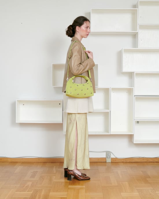 Dandy Rivet Suede Lime Tas - Image 4