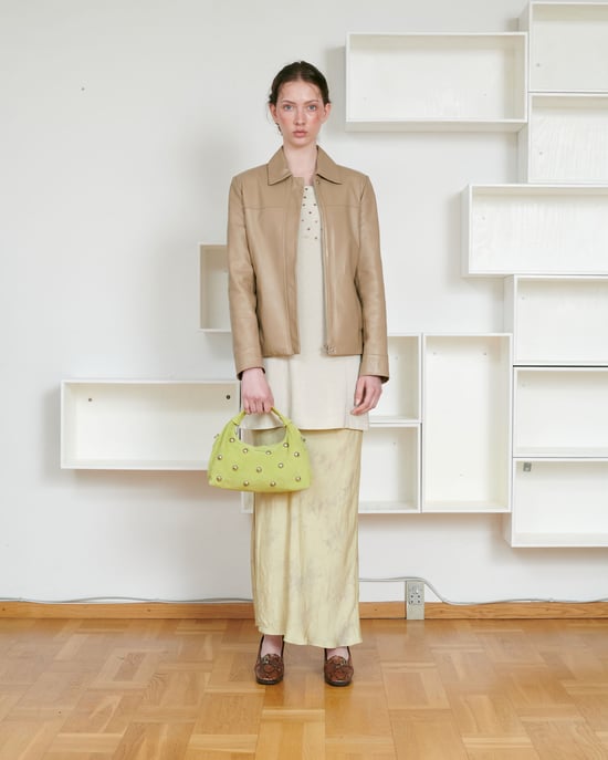 Dandy Rivet Suede Lime Tas - Image 5