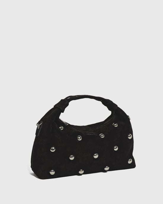 Dandy Rivet Suede Zwart Tas - Image 2