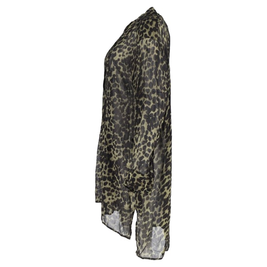 Étoile Isabel Marant Cray Leopard Print Mini Dress in Green Viscose - Image 2