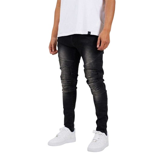 Brave Soul Heren Gewassen Biker Jeans (Koolgrijs) - Image 2