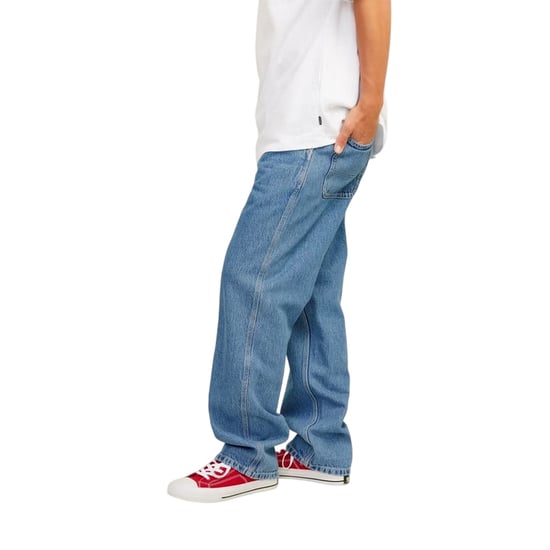 Jack And Jones Eddie Worker-jeans voor heren met een relaxte pasvorm (Blauwe Denim) - Image 3