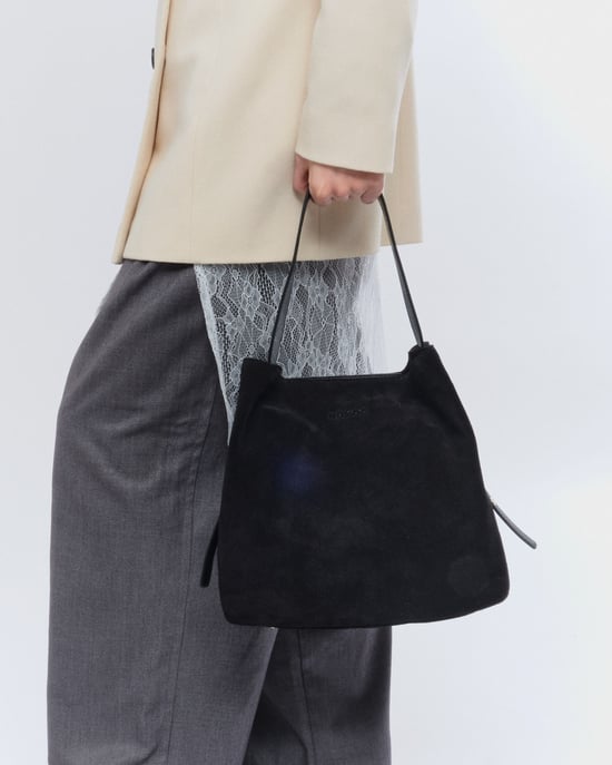 Chiara Suede Black w. Goud Tas - Image 2