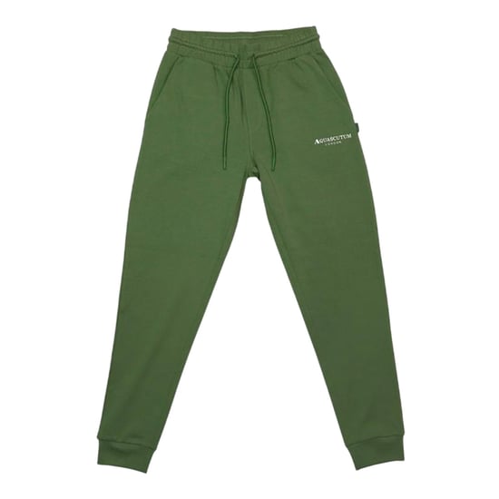Aquascutum Mens Patterned Slim Joggers (Military Green) - Image 1