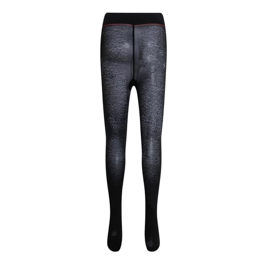 Hugo Womens/Ladies Logo Leopard Print Tights (Black) - Image 2